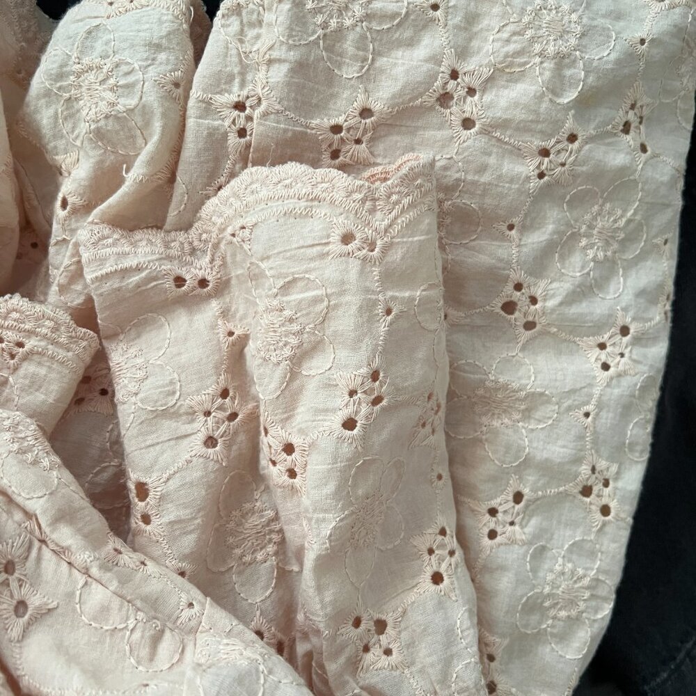 Tea N Rose Eyelet Floral Babydoll Blouse - Picture 7 of 9